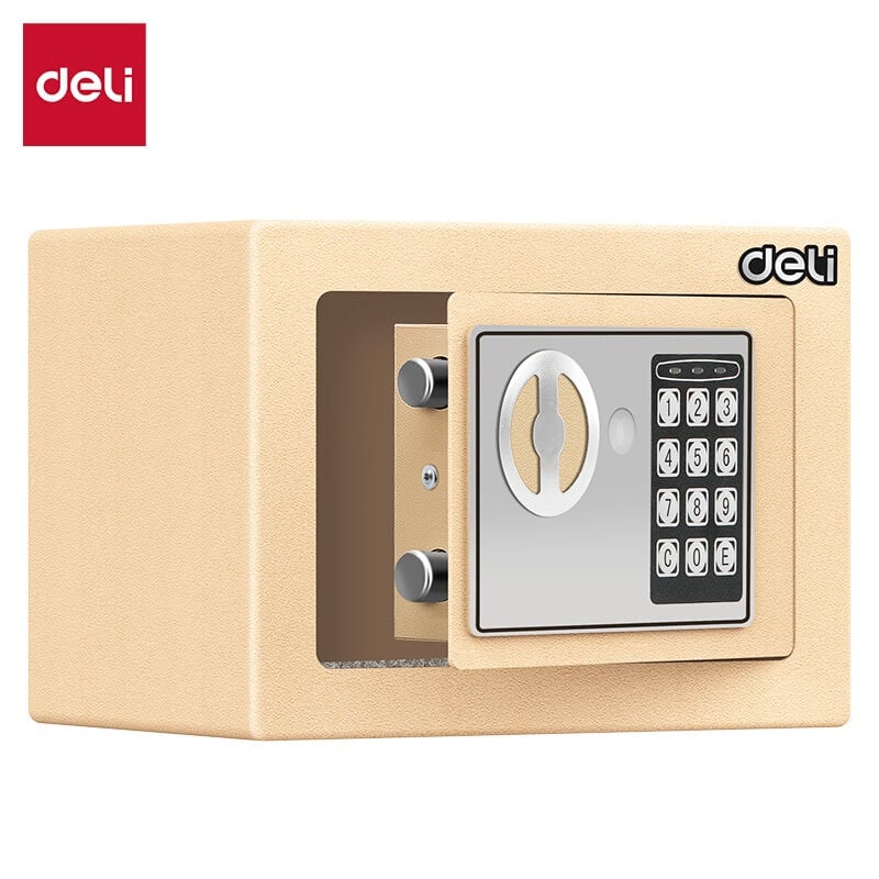 ตู้เซฟนิรภัย DELI ET512-BR-01 ขนาด 17X23X17 CM 3KG สีครีม